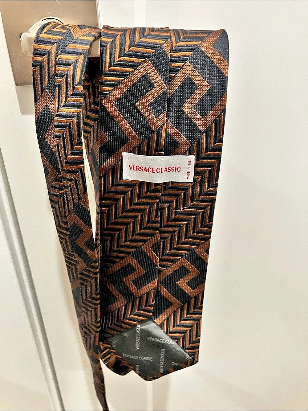 Versace Classic Tie Black Brown Size One Size